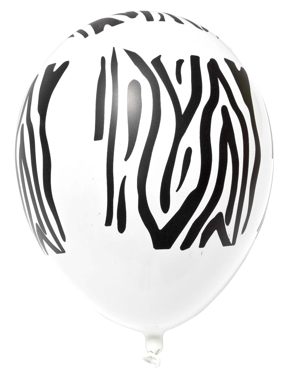 Zoom a zebracsíkos mintára a szafari állatok szavannájával nyomtatott latex lufiknál