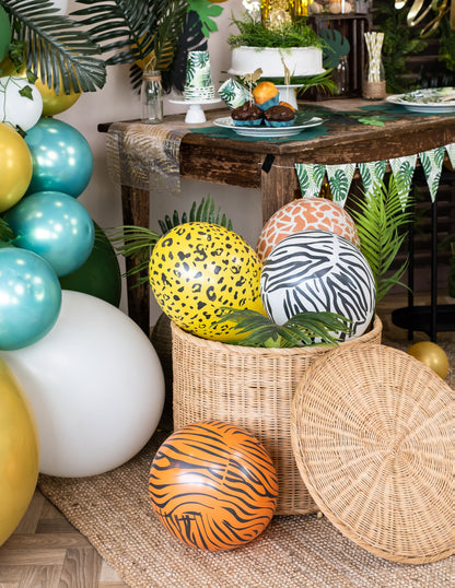 5 szafari mintás latex lufi 29 cm a szavanna állatai