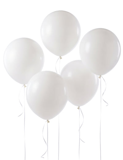 5 óriási fehér latex léggömb 47 cm