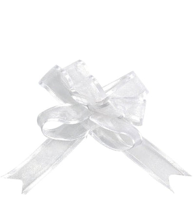 Mini nœuds en organdi mariage élégant pour décoration blanc