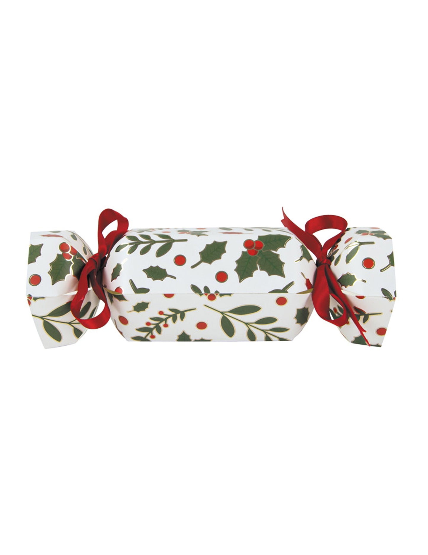 Petits crackers houx de noël pour fête blancs avec rubans rouges