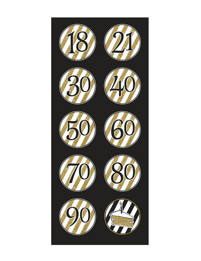 5 felfüggesztés fekete és arany születésnapi spirálban 80 cm