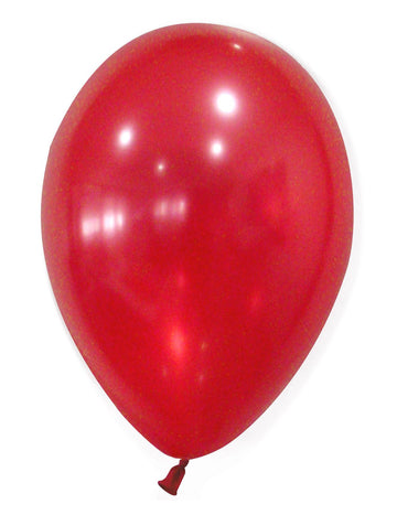 Ballons métallisés pour fête rouges lot de 50