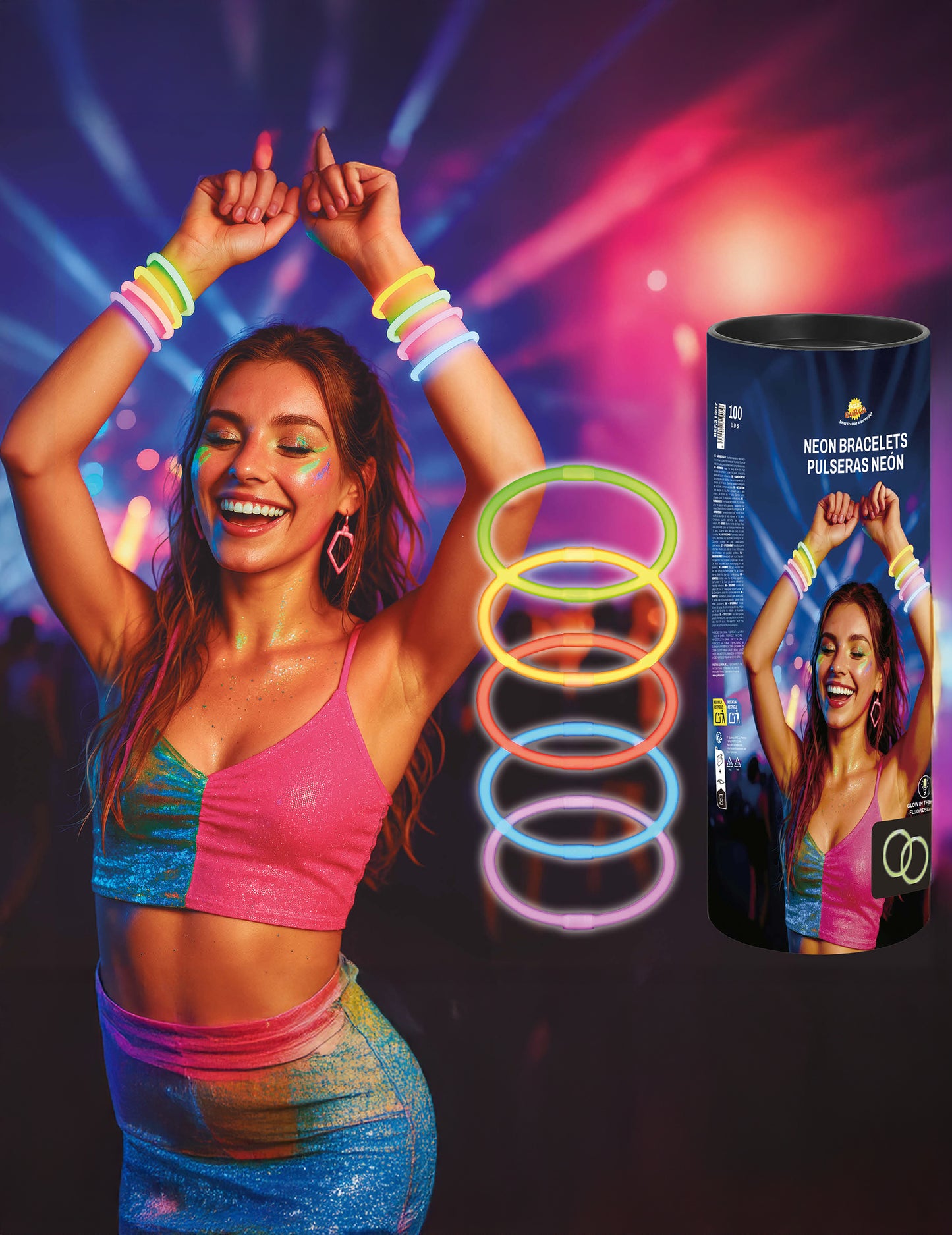 50 db sötétben világító karkötő