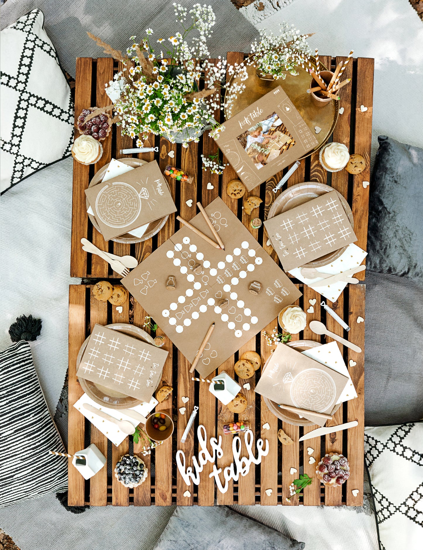 50 db természetes, szív alakú, fából készült konfetti (2 x 2 db) cm esküvőre