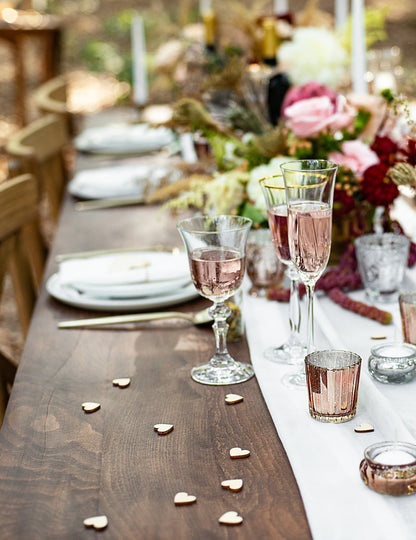 50 db természetes, szív alakú, fából készült konfetti (2 x 2 db) cm esküvőre