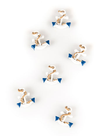 6 db fehér gyantahorgony 3 x 2,8 cm tengeri téma