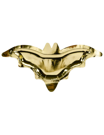 6 fémes arany denevér alakú kartontányér Halloweenre