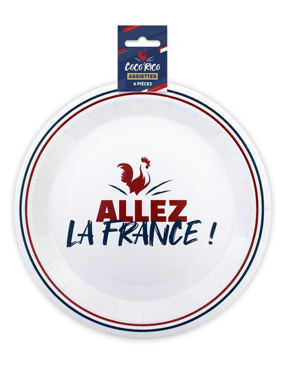 Vue de l'emballage du lot d'assiettes en carton Allez la France