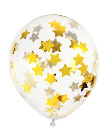 Ballon en latex transparent avec étoiles dorées