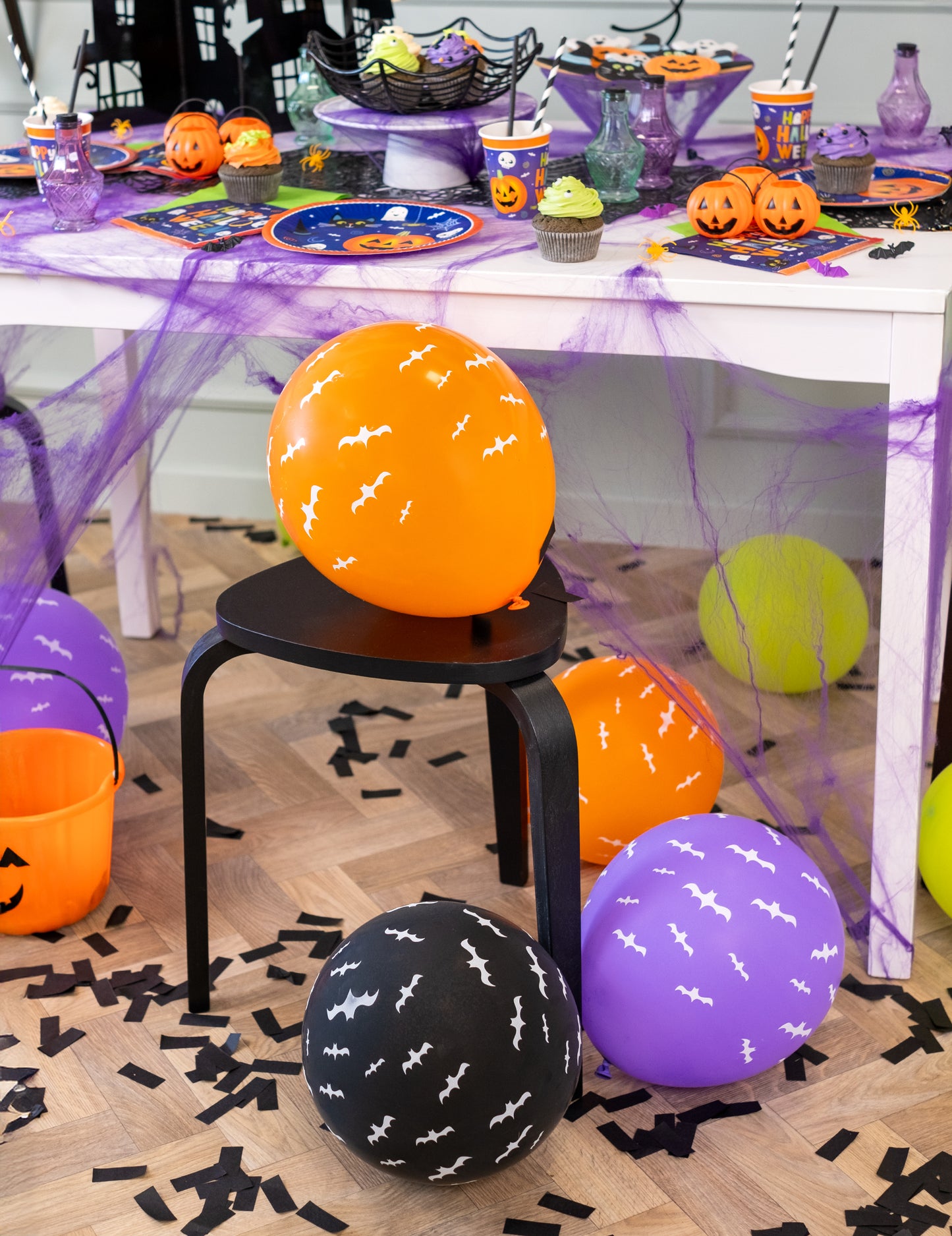 6 latex léggömb chive-souris foszforeszcensek 27,5 cm