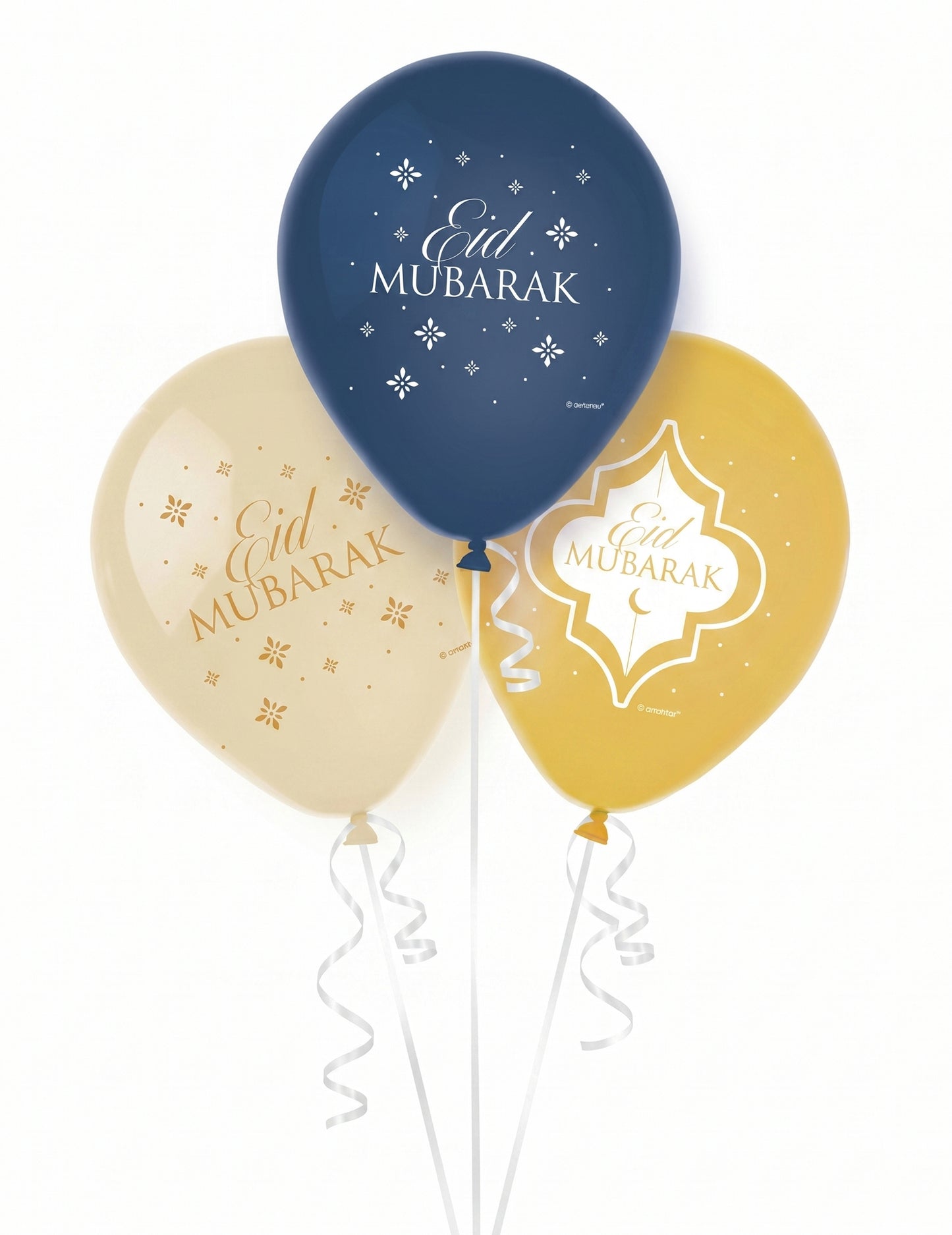6 latex lufi az Eid Mubarak ünnepre, 27,5 cm dekoráció