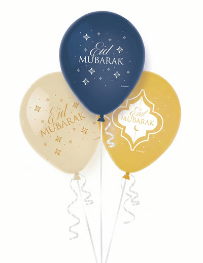 6 latex lufi az Eid Mubarak ünnepre, 27,5 cm dekoráció