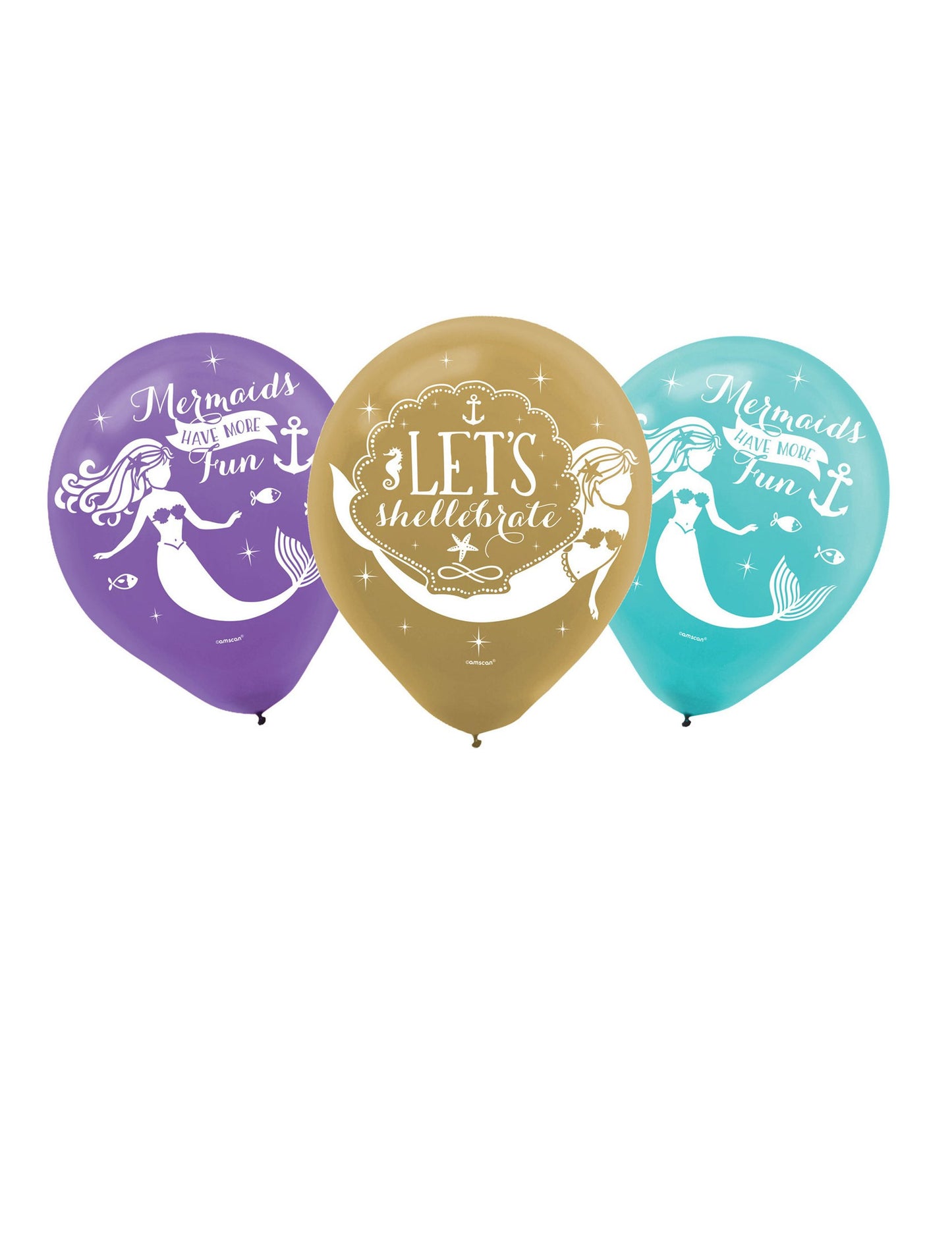 6 db latex lufi sellőálmokkal nyomtatva 27 cm születésnapi dekorációk