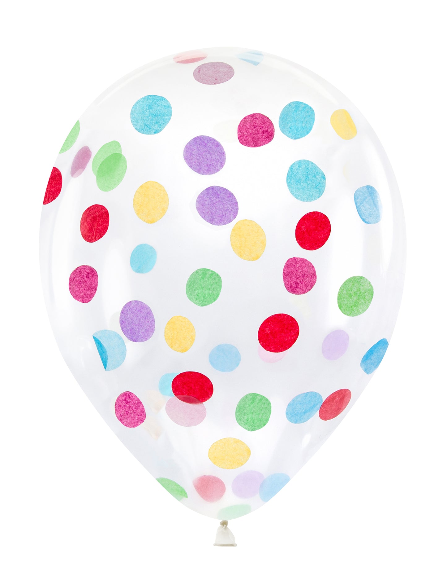6 átlátszó latex léggömb többszínű konfetti 30 cm -rel