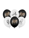 6 db Harry Potter™ lufi, fekete-fehér, 30 cm