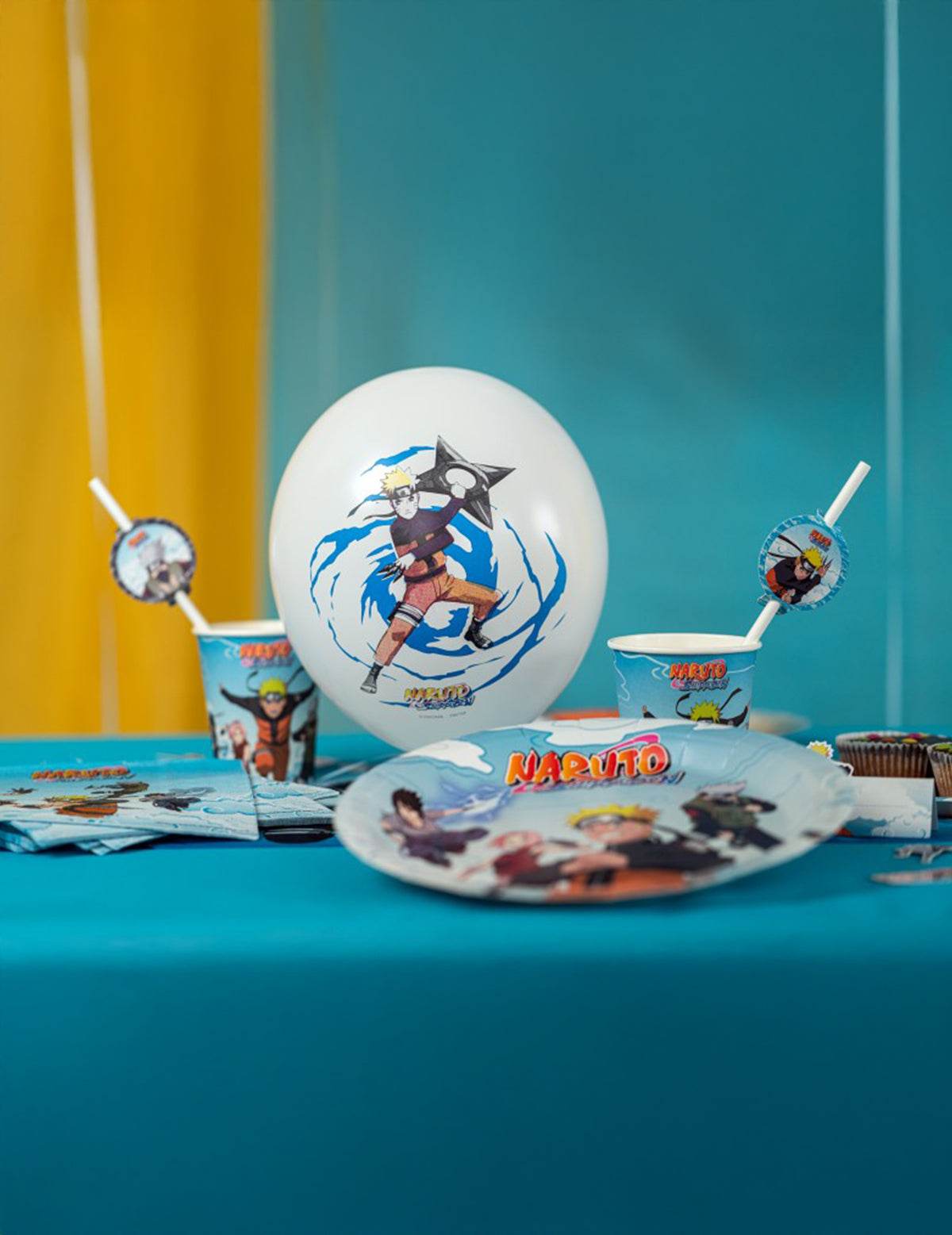 6 darab Naruto/Kakashi Shippuden™ latex lufi, 27 cm
