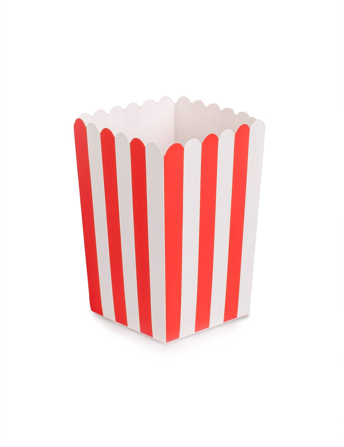 Vörös-fehér csíkos karton popcornos dobozok bulira