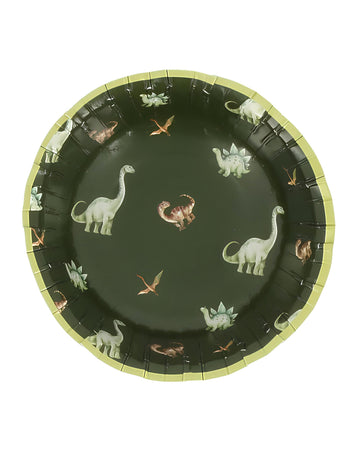 6 zöld karton dinoszaurusz tál 13 cm születésnapra