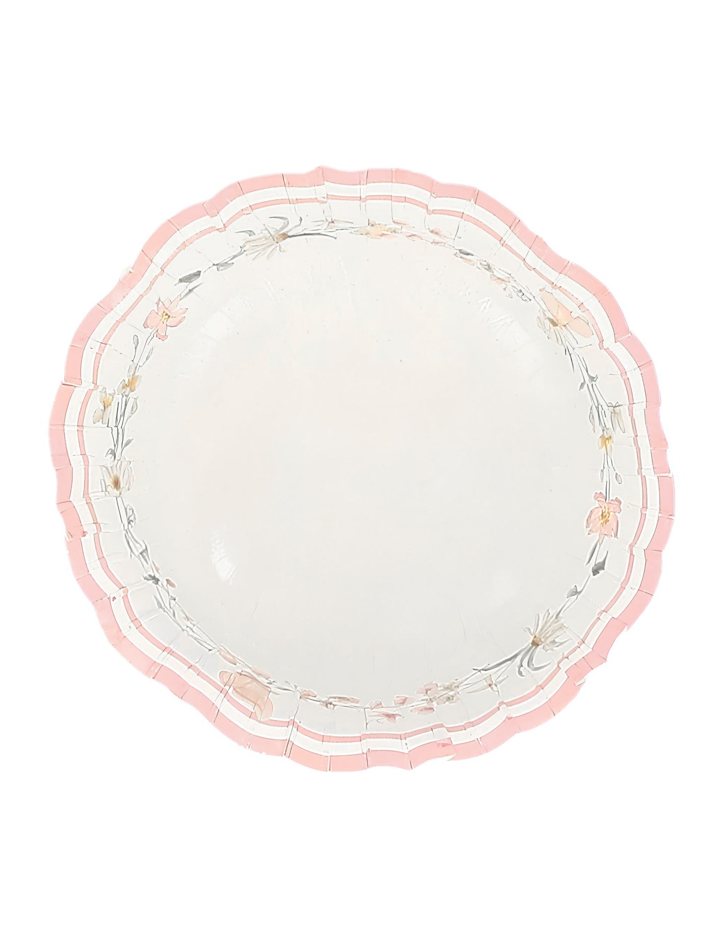 6 fehér és pasztellrózsaszín kartonból készült tündértál 13 cm születésnapra