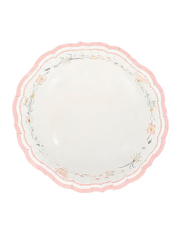 6 fehér és pasztellrózsaszín kartonból készült tündértál 13 cm születésnapra