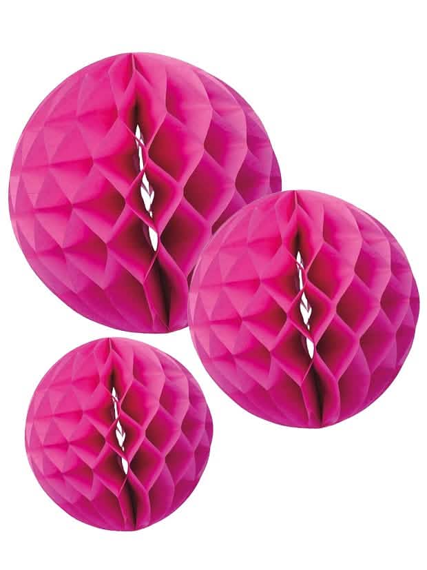 Függeszthető rózsaszín fuchsia méhsejtpapír golyók dekorációhoz
