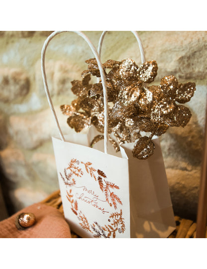 6 réz csillámos eukaliptuszág 17 cm 