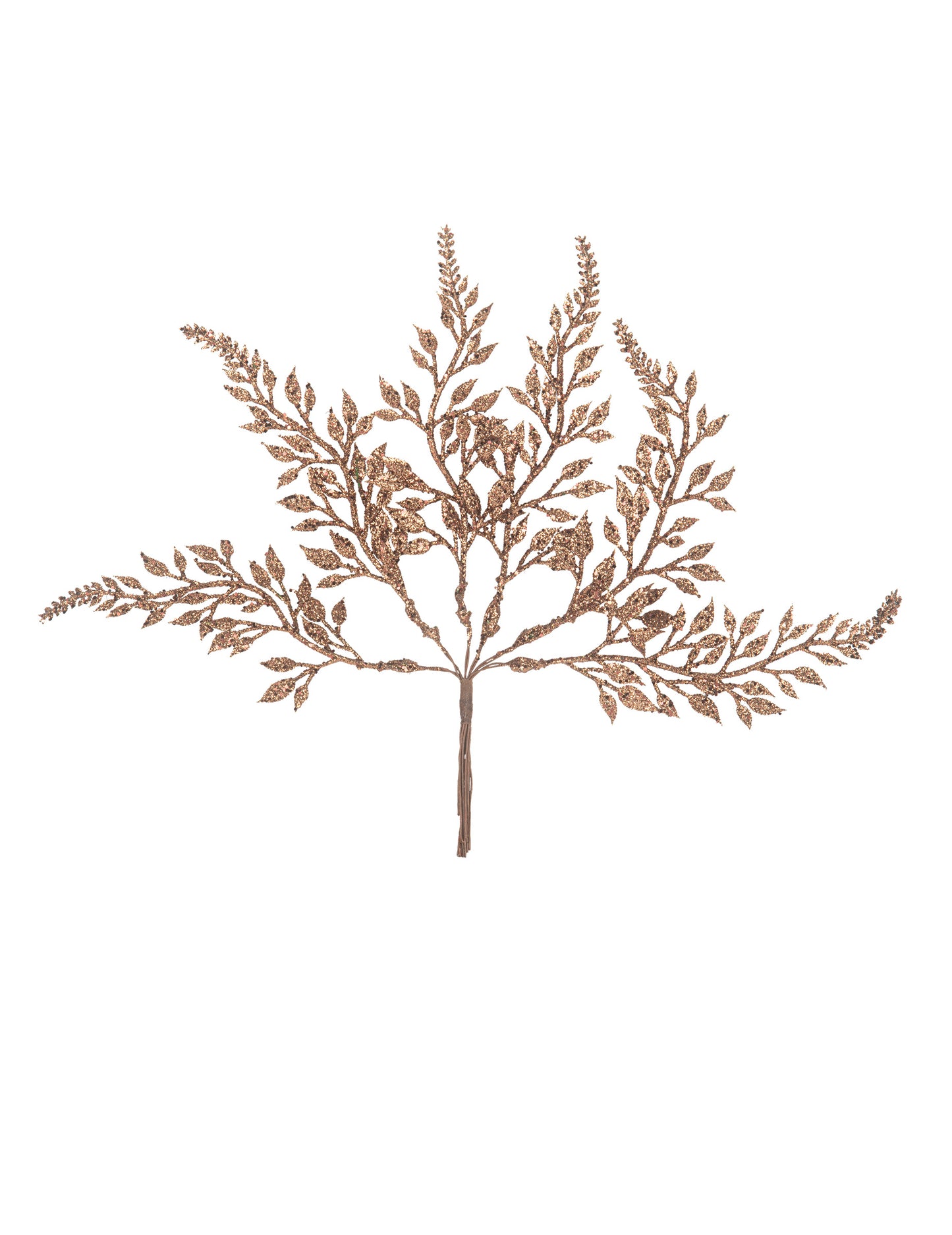 6 csillámos csokibarna ág dekorációs szárakon 21 cm 