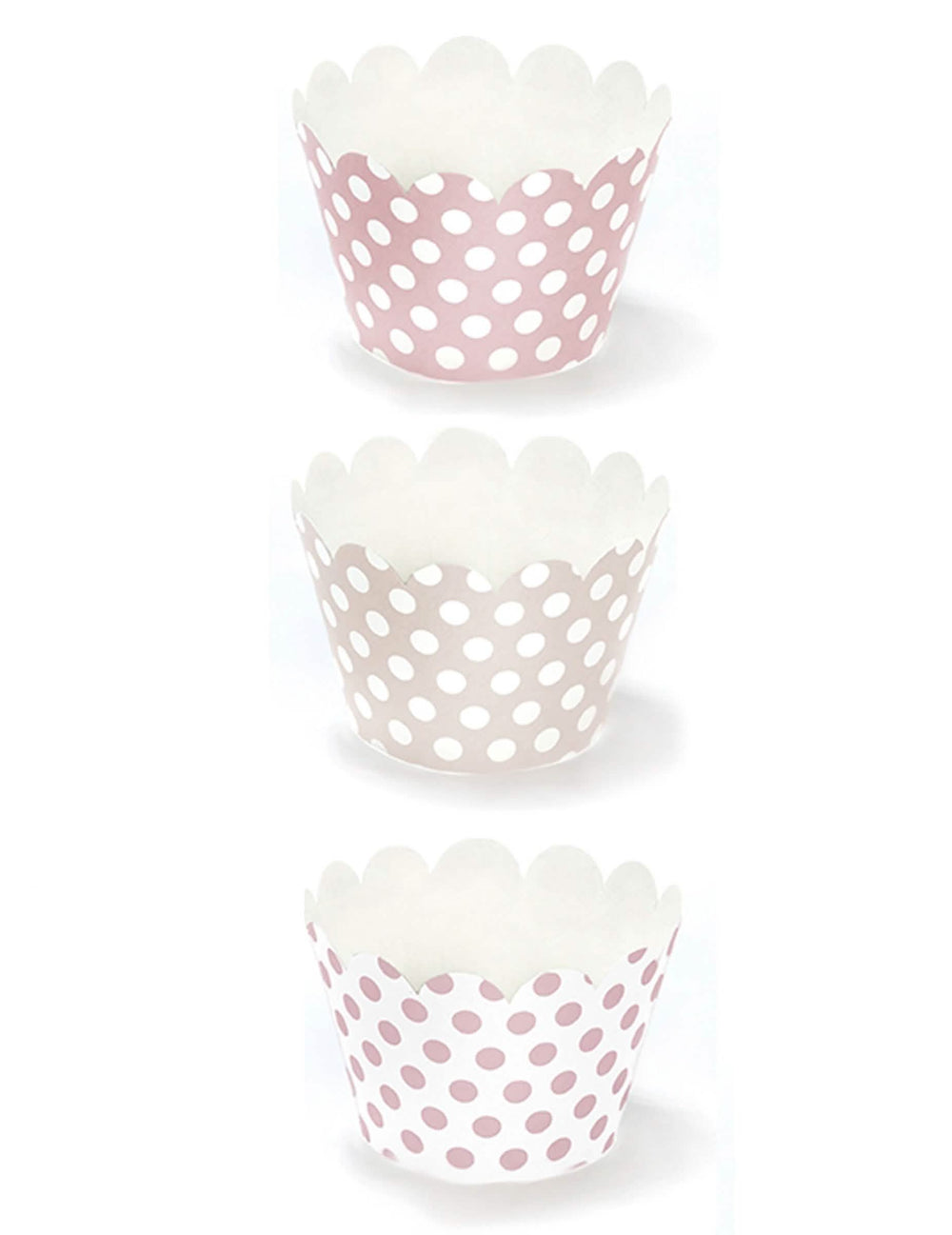 cupcake-burkolatok rózsaszín pöttyös kartonból