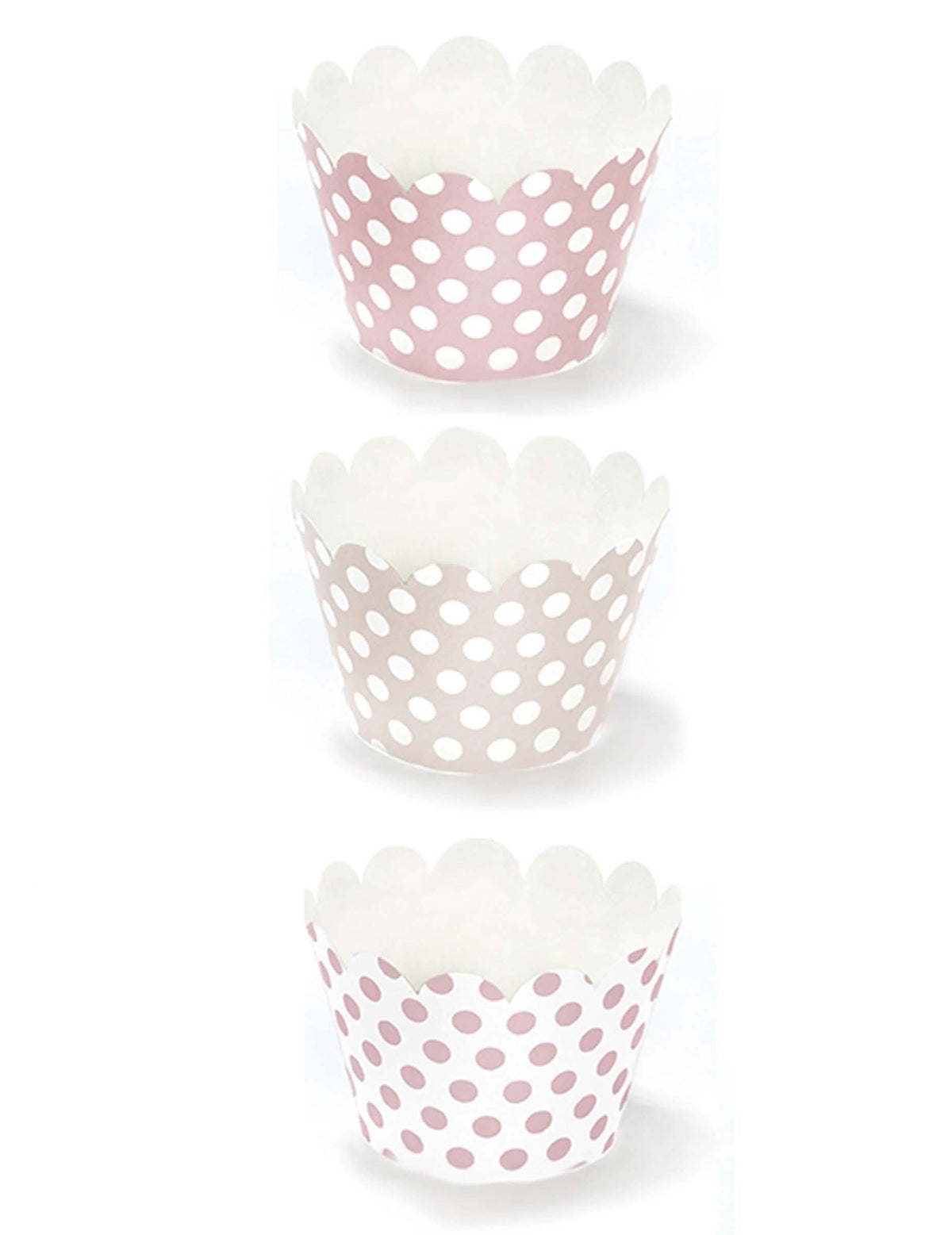 cupcake-burkolatok rózsaszín pöttyös kartonból