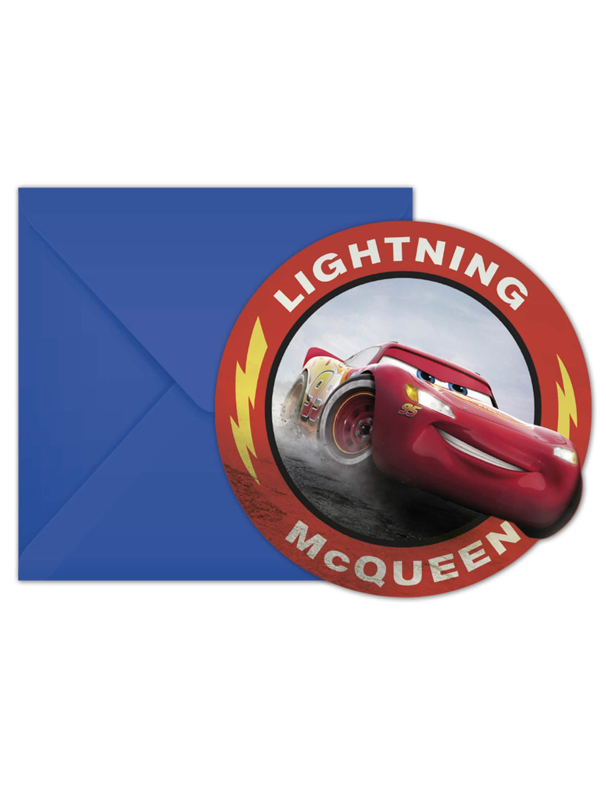 Cars 3 meghívó borítékokkal gyermeknek kék és piros