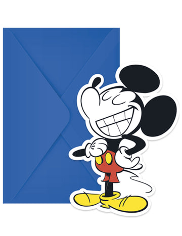 6 meghívó és retro mickey boríték