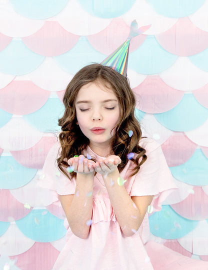 6 ünnepi kalap a holografikus sziréna farokból 8 x 18 cm