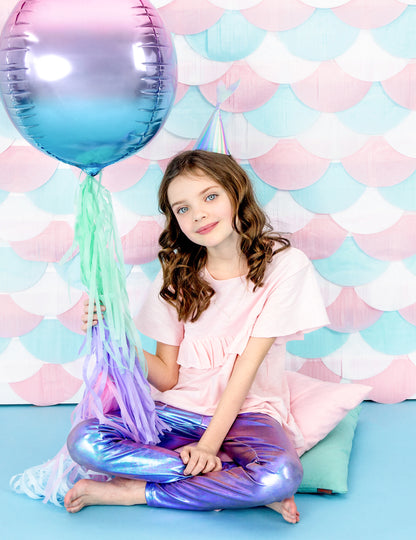 6 ünnepi kalap a holografikus sziréna farokból 8 x 18 cm