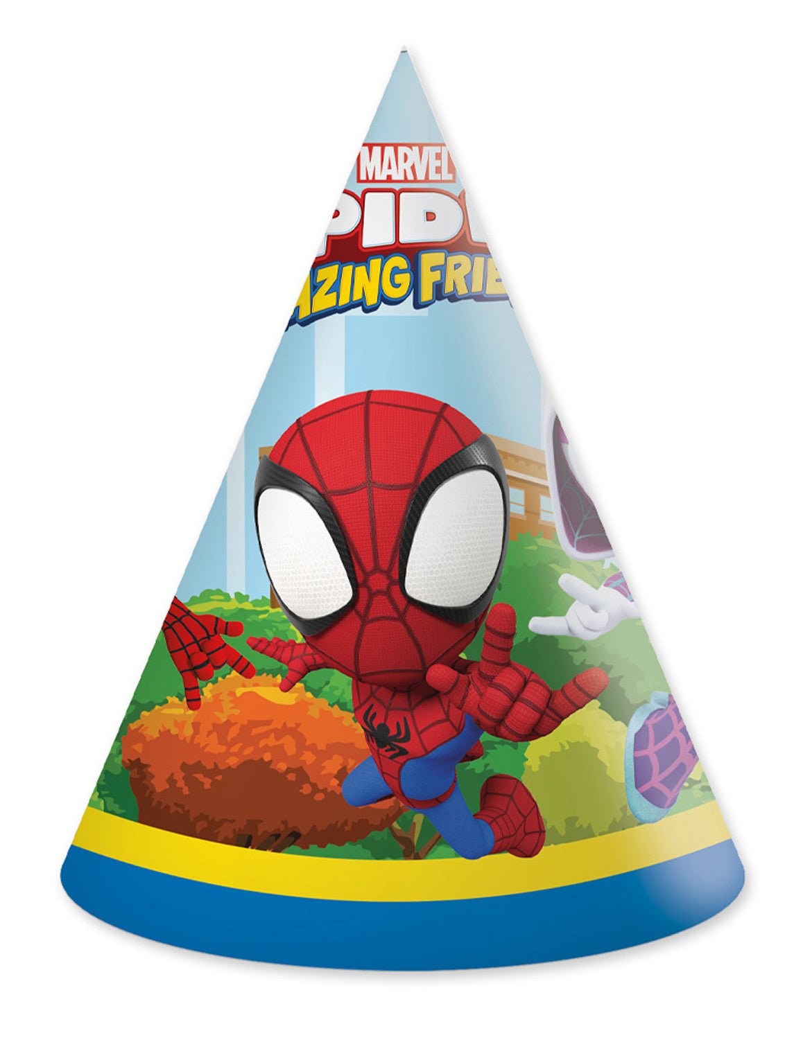 Chapeaux de fête Spidey et ses amis pour enfant bleu et rouge