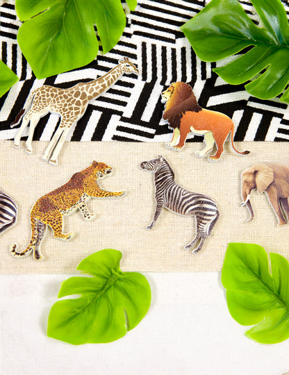 6 A Táblázat Konfetti Állatok a Savannah -ból 7,5 x 5,5 cm