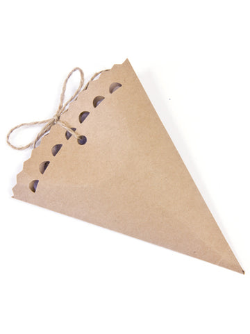 6 kraft kartonból készült kúp alakú tartó, 15 cm 