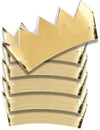 6 mini couronnes dorées pour fête en carton brillant