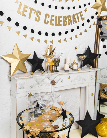 Mise en situation décorative des étoiles à suspendre 3D Noël