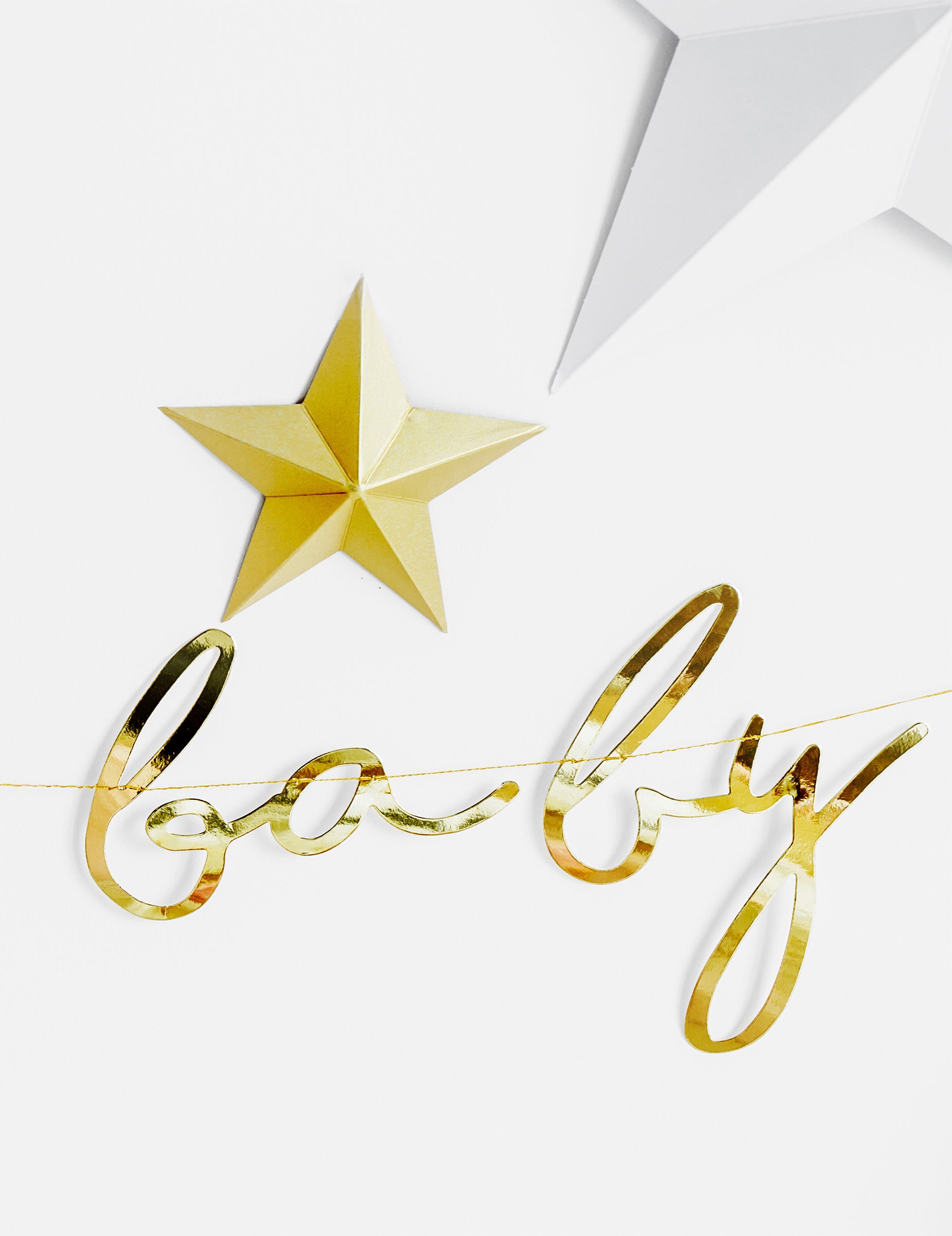 Mise en scène avec guirlande baby des 6 étoiles à suspendre 3D Noël