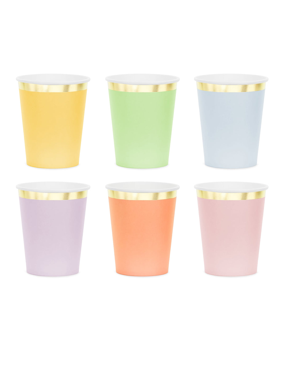6 db pasztell papírpohár arany szegéllyel 220 ml
