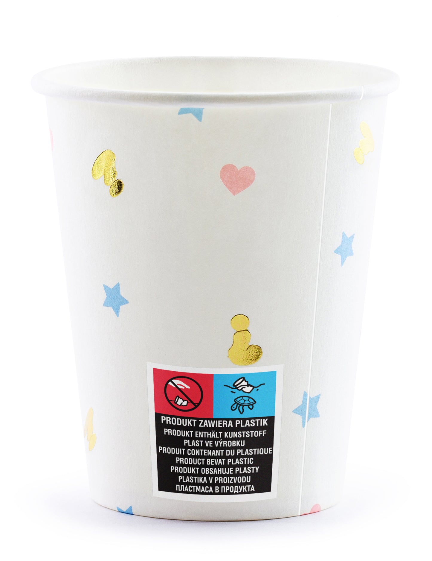 6 kartonpohár fiú vagy lány fehér 200 ml
