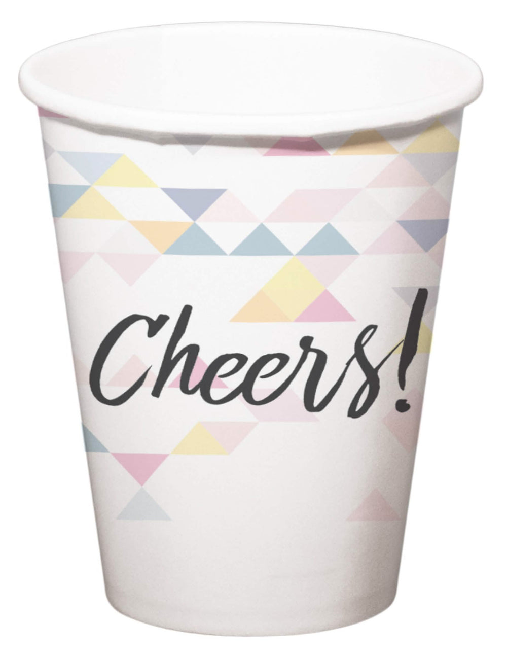 Geometrikus Cheers papírpoharak fehér pasztell ünnepséghez