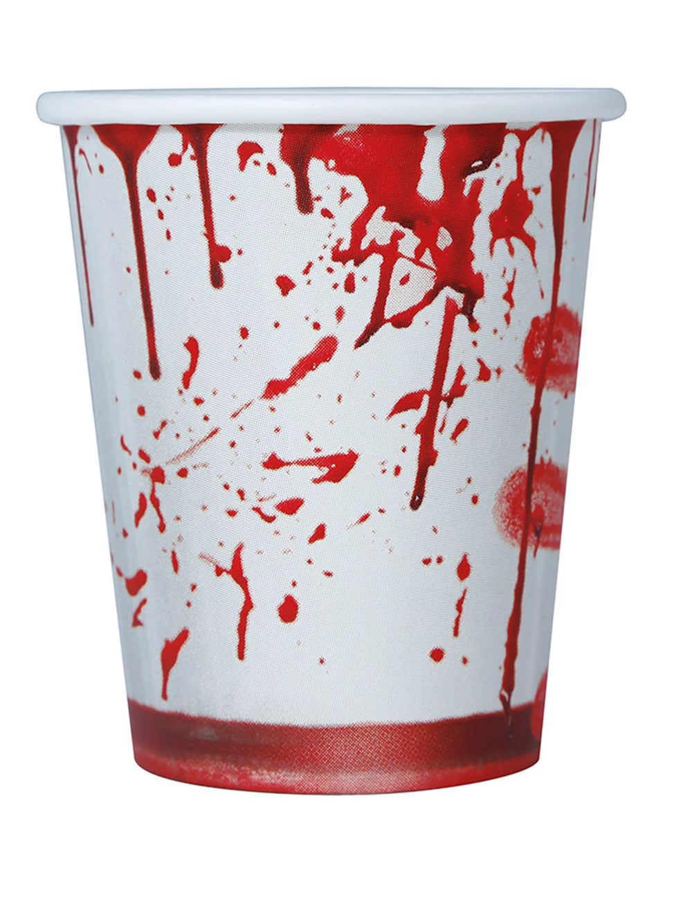 Gobelets en carton Halloween ensanglanté blanc et rouge