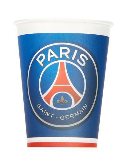 Gobelets en carton PSG bleus avec logo officiel