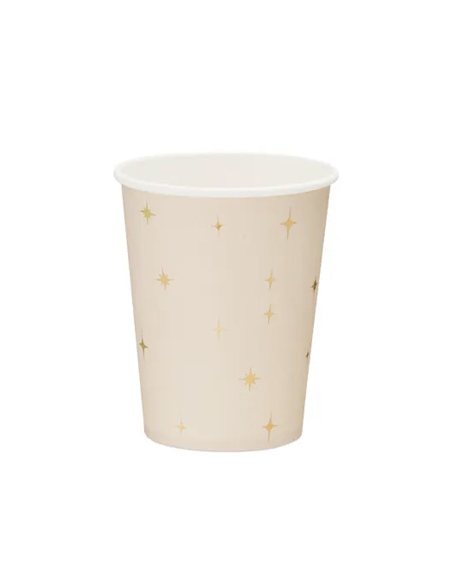 Gobelets étoiles pour fête crème et or