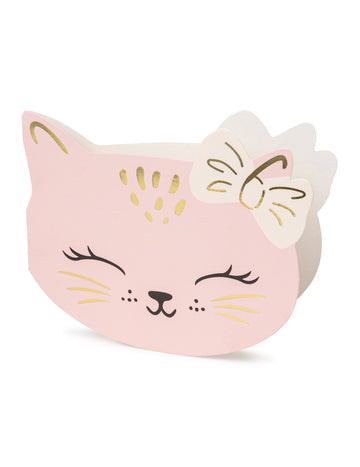 6 db rózsaszín cicás borítékos meghívó születésnapra