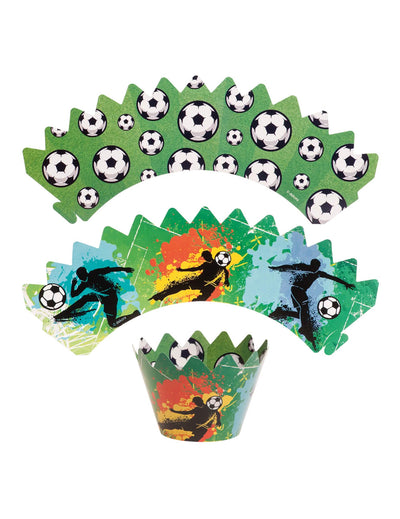 6 részes Cupcake dekorációs készlet Football topperrel