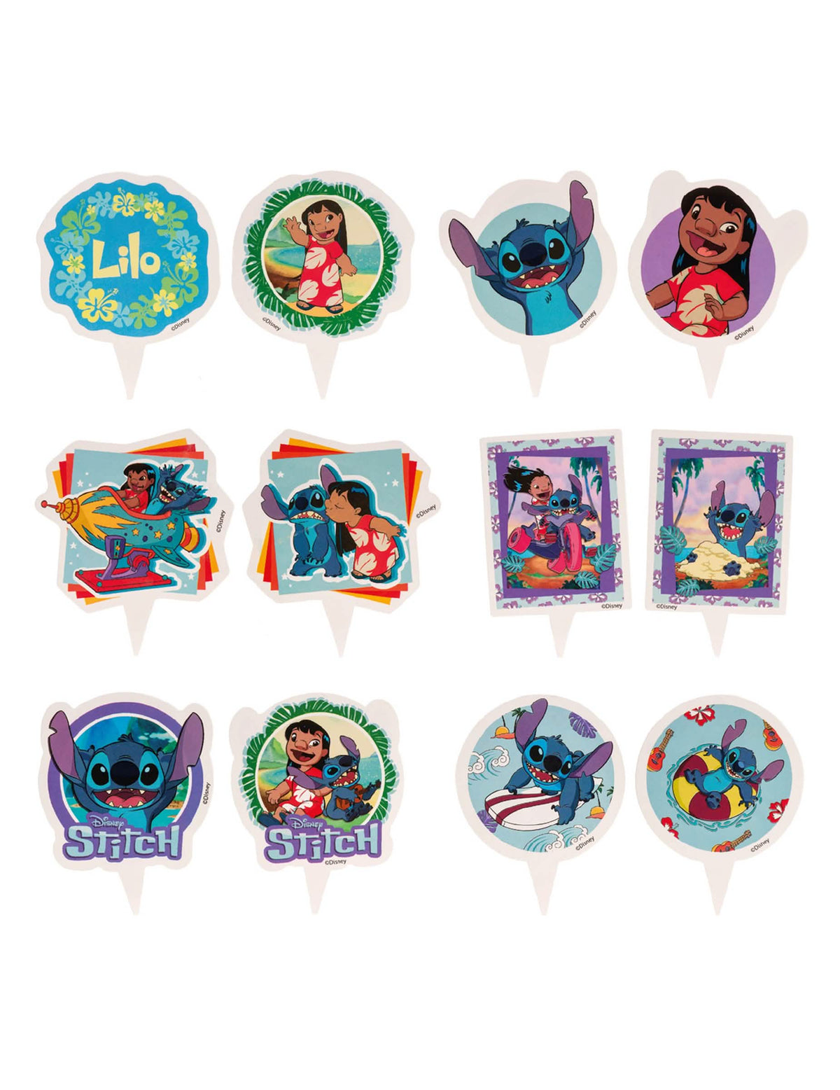 6 db-os cupcake dekorációs készlet Stitch™ beszúrókkal