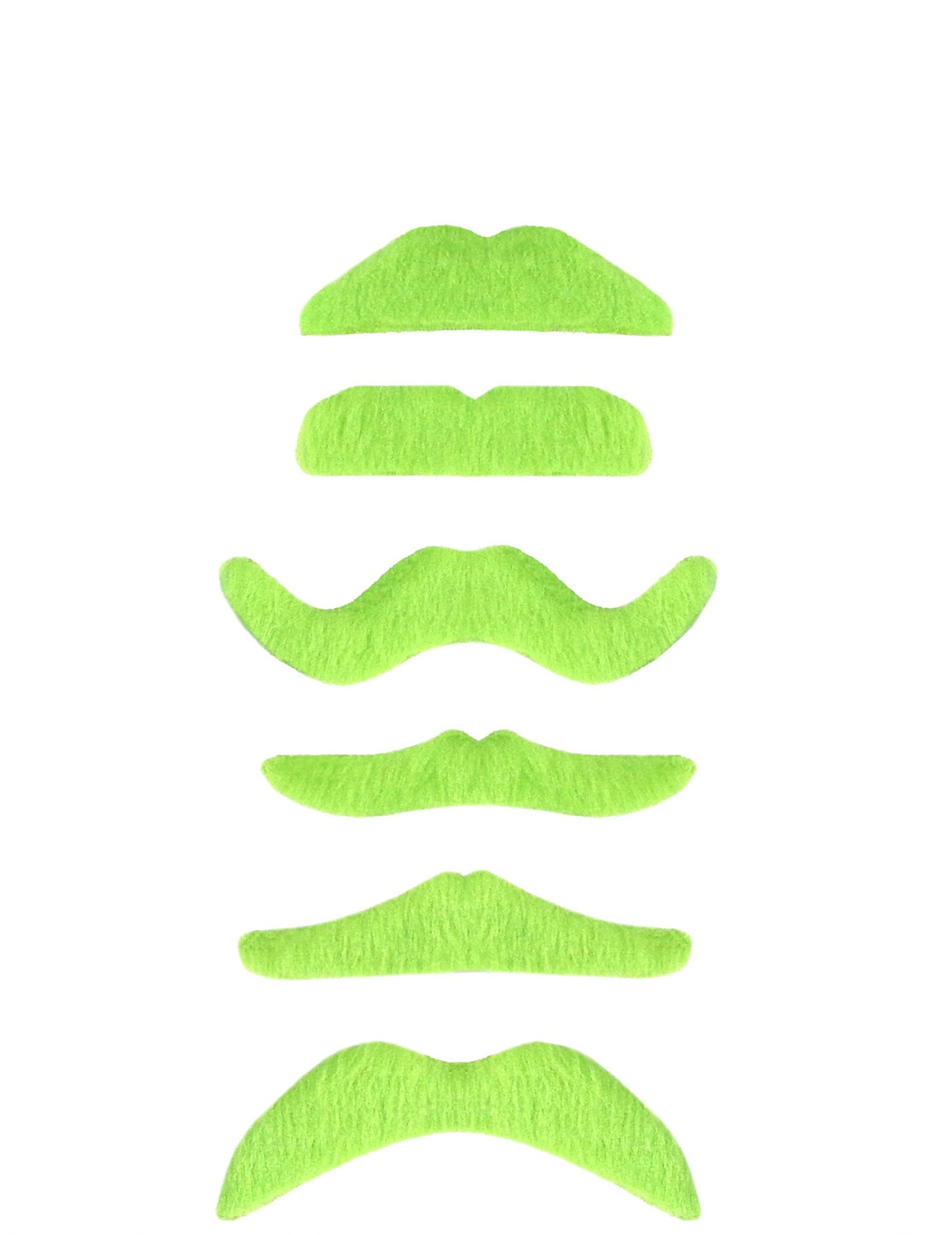 Moustache vert fluo pour adulte avec plusieurs modèles